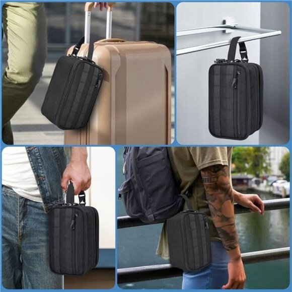 Mens Hygiene Bag Waterproof Tactical Toiletry Kit Travel Dopp Kit YKK Zippers - Picture 6 of 7